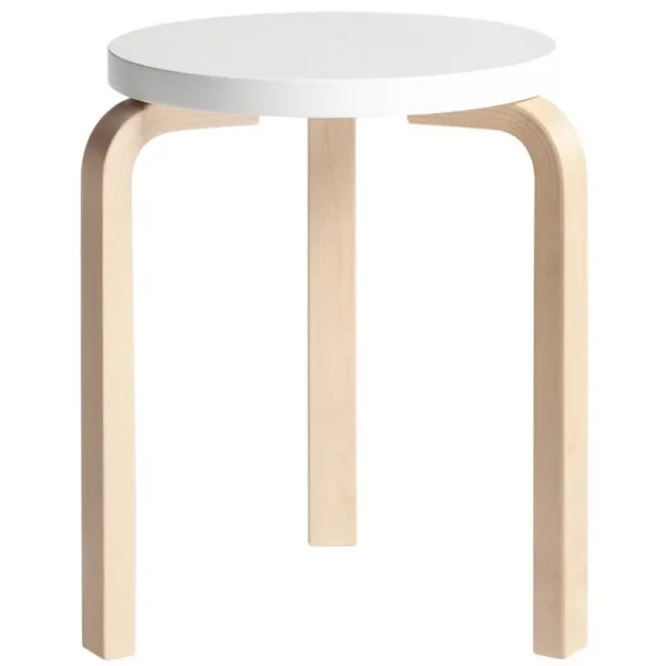 Artek Sitzgelegenheiten-Hocker Aalto 60, weiß – Birke