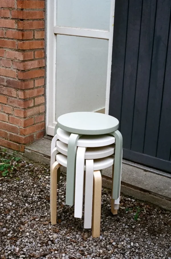 Artek Sitzgelegenheiten-Hocker Aalto 60, weiß – Birke