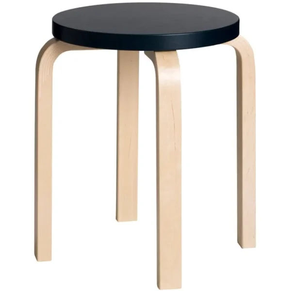 Muuto Sitzgelegenheiten-Artek Hocker Aalto E60, schwarz – Birke