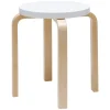 Mattiazzi Sitzgelegenheiten-Artek Hocker Aalto E60, weiß – Birke