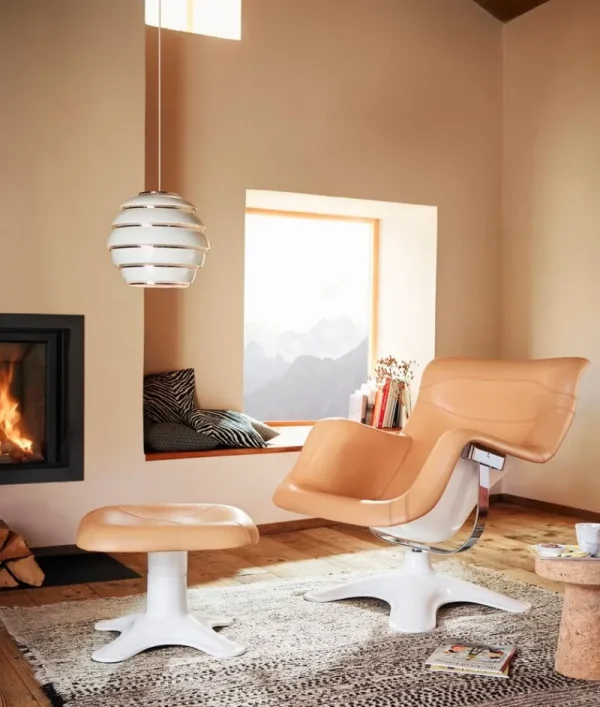 Vitra Sitzgelegenheiten-Artek Karuselli Loungesessel, nougat - weiß