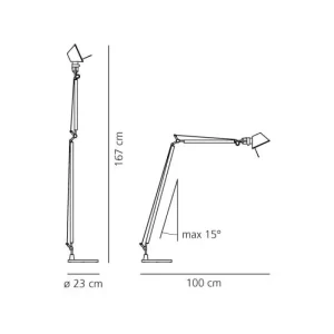 HAY Stehleuchten-Artemide Tolomeo Lettura Stehleuchte, schwarz
