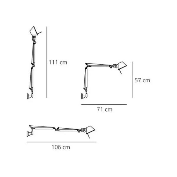 Nemo Lighting Wandleuchten-Artemide Tolomeo Mini Parete Wandleuchte, Aluminium