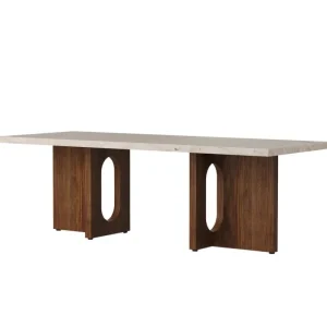 Audo Copenhagen Tische-Androgyne Loungetisch, Nussbaum – Kunis Breccia Stein, Sandfarbe