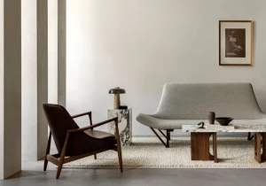 Eberhart Furniture Tische-Audo Copenhagen Androgyne Loungetisch, Eiche - Calacatta-Viola-Marmor
