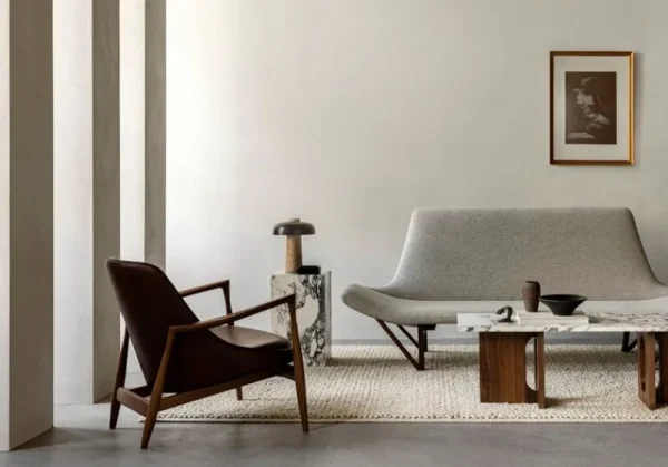 Eberhart Furniture Tische-Audo Copenhagen Androgyne Loungetisch, Eiche - Calacatta-Viola-Marmor