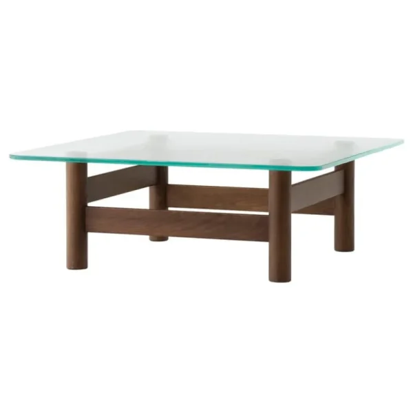 Muuto Tische-Audo Copenhagen Brasilia Beistelltisch, dunkel gebeizte Eiche - Klarglas