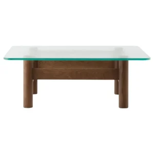 Muuto Tische-Audo Copenhagen Brasilia Beistelltisch, dunkel gebeizte Eiche - Klarglas