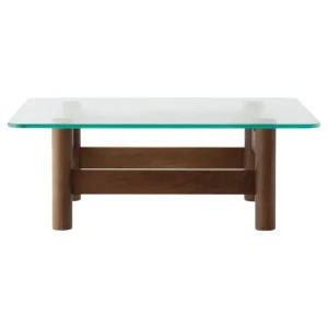 Muuto Tische-Audo Copenhagen Brasilia Beistelltisch, dunkel gebeizte Eiche - Klarglas