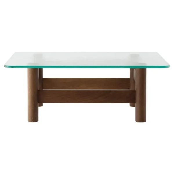 Muuto Tische-Audo Copenhagen Brasilia Beistelltisch, dunkel gebeizte Eiche - Klarglas
