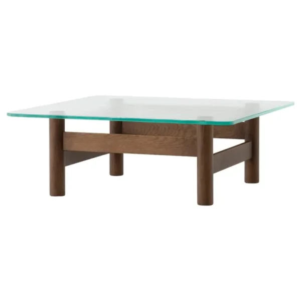 Muuto Tische-Audo Copenhagen Brasilia Beistelltisch, dunkel gebeizte Eiche - Klarglas