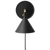 Anglepoise Wandleuchten-Audo Copenhagen Cast Sconce Wandleuchte, dimmbar, Schwarz - Messing