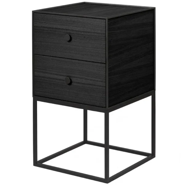 Audo Copenhagen Tische-Frame 35 Sideboard mit 2 Schubladen, Esche schwarz gebeizt