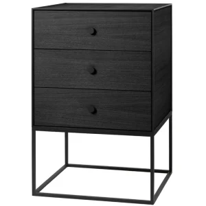 Audo Copenhagen Tische-Frame 49 Sideboard mit 3 Schubladen, Esche schwarz gebeizt