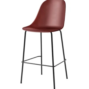 Muuto Sitzgelegenheiten-Audo Copenhagen Harbour Barstuhl, 75 cm, rot - schwarzer Stahl