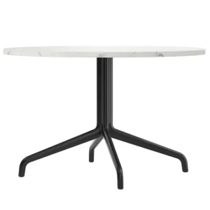 Audo Copenhagen Tische-Harbour Column Bistrotisch, 80 cm, schwarzer Fuß – Estremoz-Marm