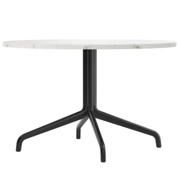 Audo Copenhagen Tische-Harbour Column Bistrotisch, 80 cm, schwarzer Fuß – Estremoz-Marm