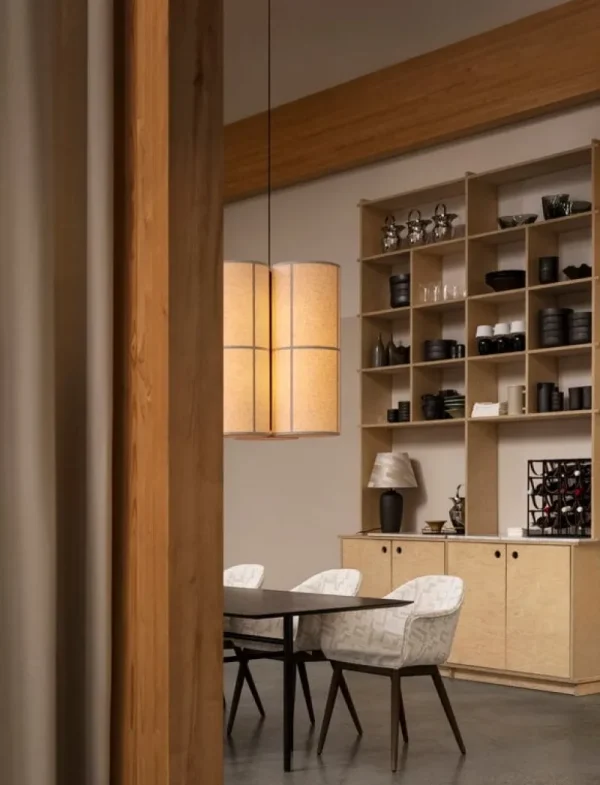 Verpan Deckenleuchten-Audo Copenhagen Hashira Pendelleuchte, Cluster, groß, Rohleinen