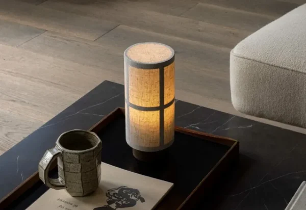 Artek Tischlampen | Tragbare Lampen-Audo Copenhagen Hashira Tischleuchte, tragbar, Rohleinen