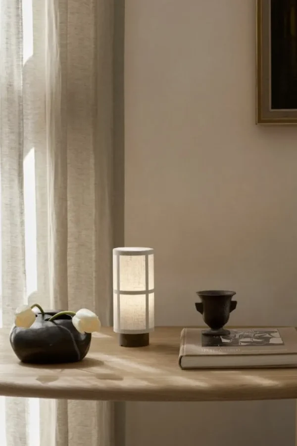 Artek Tischlampen | Tragbare Lampen-Audo Copenhagen Hashira Tischleuchte, tragbar, Rohleinen