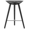 Vitra Sitzgelegenheiten-Audo Copenhagen ML42 Barhocker, 69 cm, Buche schwarz gebeizt - Edelstahl