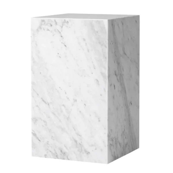 OX Denmarq Tische-Audo Copenhagen Plinth Tisch, hoch, weißer Carrara-Marmor