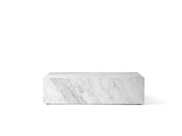 Audo Copenhagen Tische-Plinth Tisch, niedrig, weißer Carrara Marmor