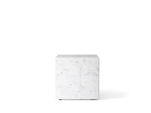 OX Denmarq Tische-Audo Copenhagen Plinth Tisch, Würfel, weißer Carrara Marmor