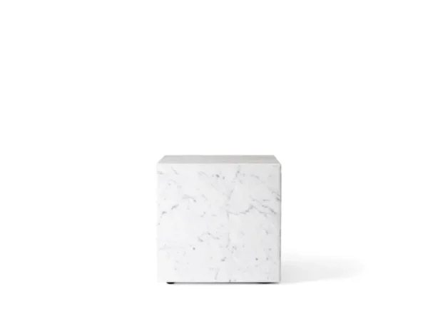 OX Denmarq Tische-Audo Copenhagen Plinth Tisch, Würfel, weißer Carrara Marmor