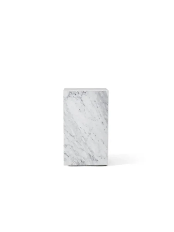OX Denmarq Tische-Audo Copenhagen Plinth Tisch, hoch, weißer Carrara-Marmor