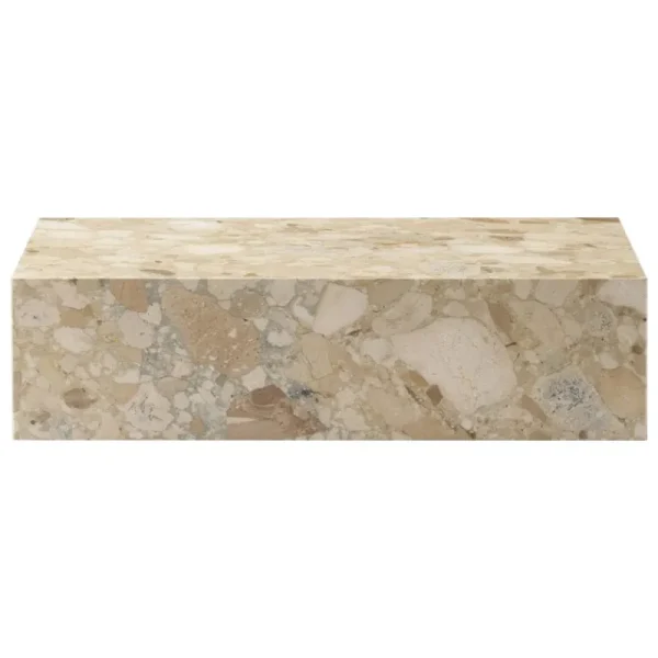 FDB Mu00f8bler Tische-Audo Copenhagen Plinth Tisch, tief, Kunis-Breccia-Marmor