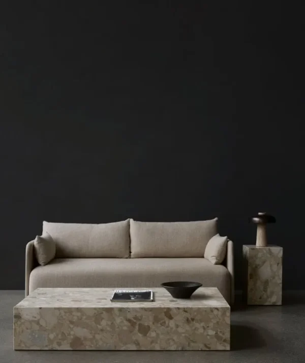 FDB Mu00f8bler Tische-Audo Copenhagen Plinth Tisch, tief, Kunis-Breccia-Marmor