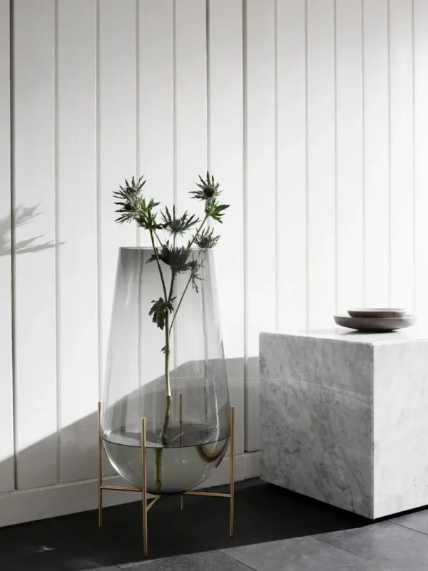 Audo Copenhagen Vasen-Vase Échasse, groß, rauchgrau