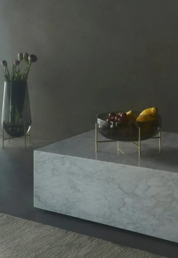 Audo Copenhagen Vasen-Vase Échasse, groß, rauchgrau