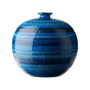 Bitossi Kunstgegenstände^Ball Vase, mittel, 23 cm, Rimini-Blau