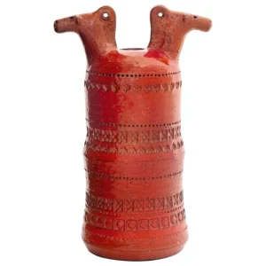 Bitossi Kunstgegenstände | Vasen^Pferdeköpfe Vase, 36 cm, venezianisches Rot