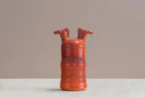 Bitossi Kunstgegenstände | Vasen^Pferdeköpfe Vase, 36 cm, venezianisches Rot