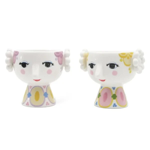 Normann Copenhagen Kerzen Und Kerzenhalter-Bjørn Wiinblad Eva Teelichthalter, 2 Stück, 6,5 cm, Gelb - Lavendelblau