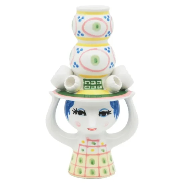 Iittala Kerzen Und Kerzenhalter-Bjørn Wiinblad Lady with Hat Kerzenhalter, 16 cm, Rosa - Pink