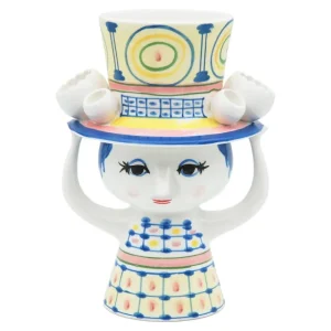 Serax Vasen-Bjørn Wiinblad Lady with Hat Vase, 20,5 cm, Blau