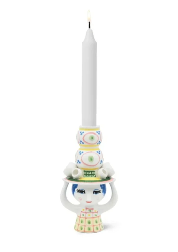 Iittala Kerzen Und Kerzenhalter-Bjørn Wiinblad Lady with Hat Kerzenhalter, 16 cm, Rosa - Pink