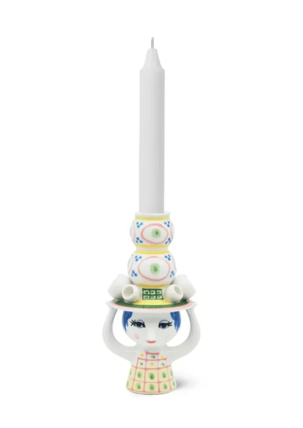Iittala Kerzen Und Kerzenhalter-Bjørn Wiinblad Lady with Hat Kerzenhalter, 16 cm, Rosa - Pink