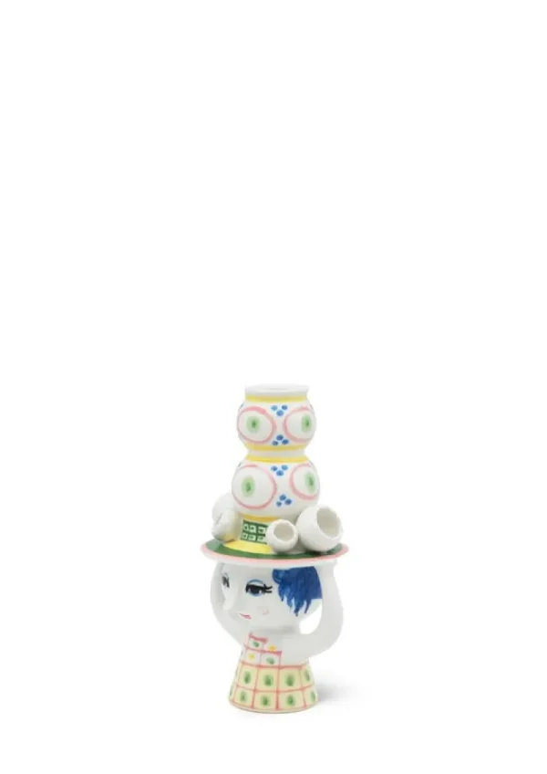 Iittala Kerzen Und Kerzenhalter-Bjørn Wiinblad Lady with Hat Kerzenhalter, 16 cm, Rosa - Pink