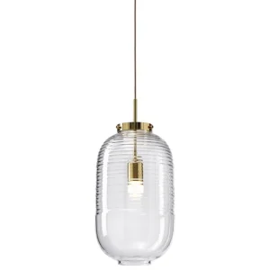 Tom Dixon Deckenleuchten-Bomma Lantern Pendelleuchte, klar - patina gold