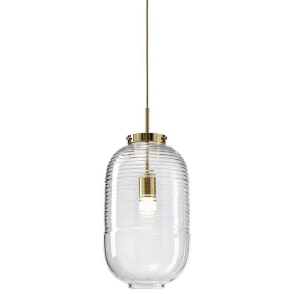 Tom Dixon Deckenleuchten-Bomma Lantern Pendelleuchte, klar - patina gold