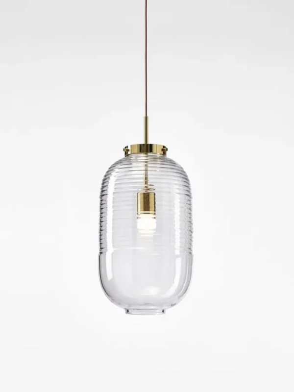 Tom Dixon Deckenleuchten-Bomma Lantern Pendelleuchte, klar - patina gold