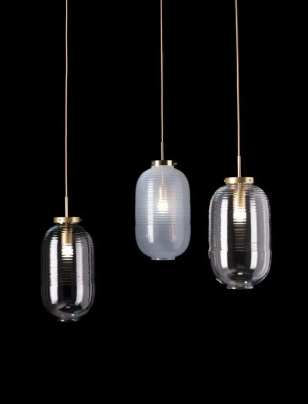 Tom Dixon Deckenleuchten-Bomma Lantern Pendelleuchte, klar - patina gold