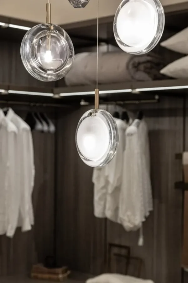 Foscarini Deckenleuchten-Bomma Lens Single Pendelleuchte, klar - anthrazit