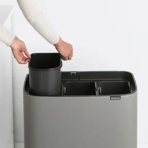 Brabantia Papierkörbe & Recycling-behälter | Abfalleimer^Bo Touch Bin Mülleimer 3 x 11 l, Sense of Luxury, Grau