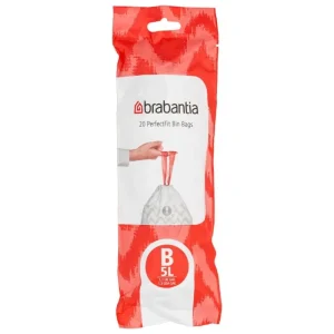 Brabantia Papierkörbe & Recycling-behälter | Abfalleimer^PerfectFit Müllbeutel, 5 l, 20 Stück, B, Weiß